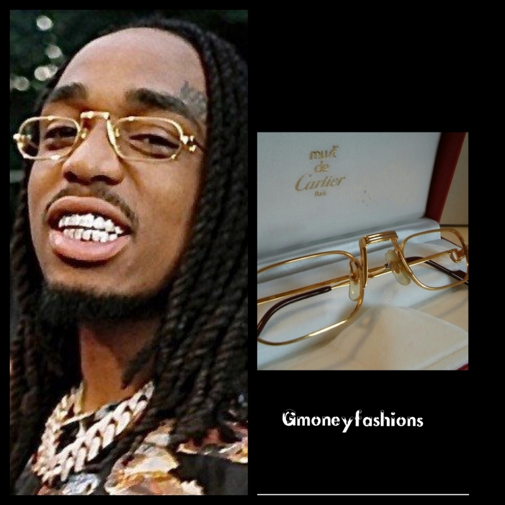 Mens Cartier Demi lune eyeglasses 100% Quavo